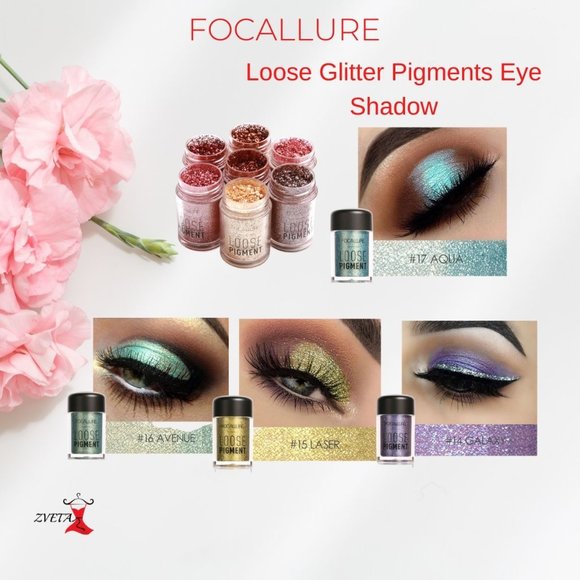 FOCALLURE Loose Glitter Pigments Eye Shadow, #18 Midnight - Picture 6 of 6